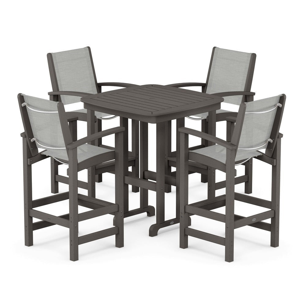 POLYWOOD® Outdoor Furniture POLYWOOD® Coastal 5-Piece Bar Set - PWS210-1
