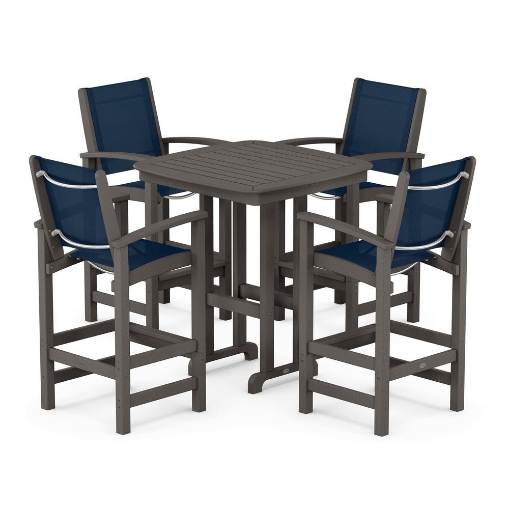 POLYWOOD® Outdoor Furniture POLYWOOD® Coastal 5-Piece Bar Set - PWS210-1