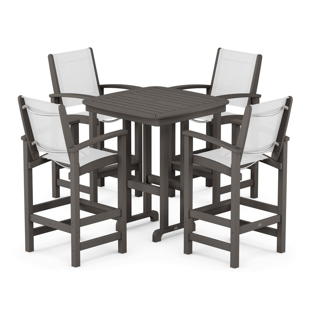 POLYWOOD® Outdoor Furniture POLYWOOD® Coastal 5-Piece Bar Set - PWS210-1