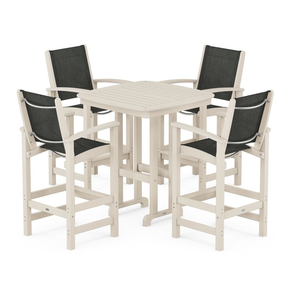POLYWOOD® Outdoor Furniture POLYWOOD® Coastal 5-Piece Bar Set - PWS210-1