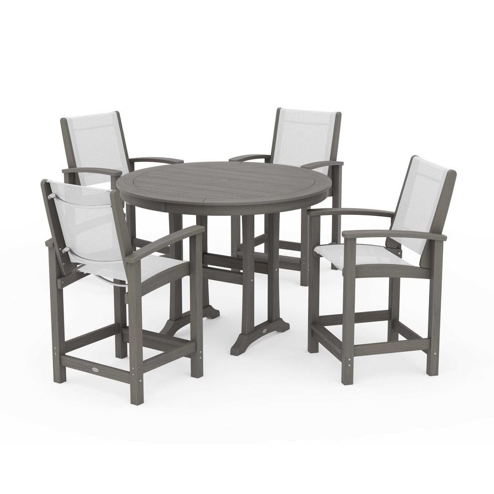 POLYWOOD® Outdoor Furniture POLYWOOD® - Coastal 5-Piece Counter Set - PWS319
