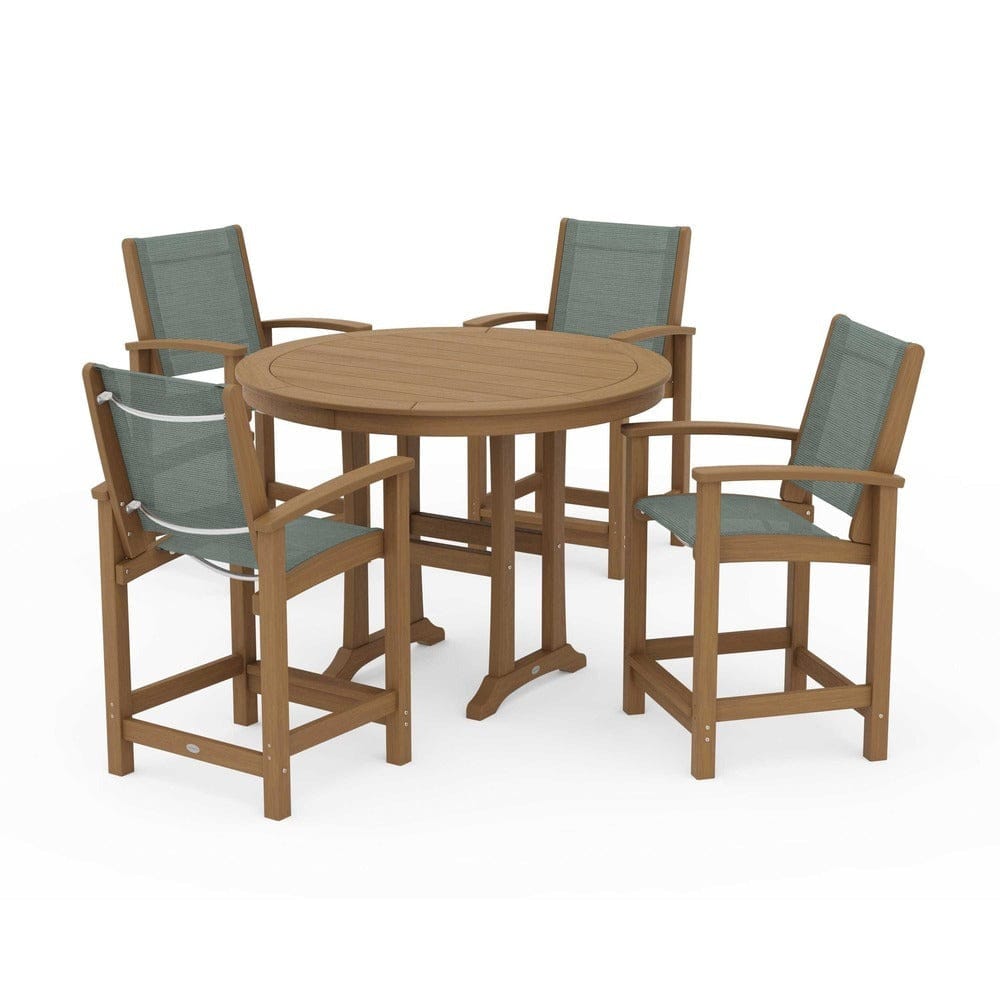 POLYWOOD® Outdoor Furniture POLYWOOD® - Coastal 5-Piece Counter Set - PWS319