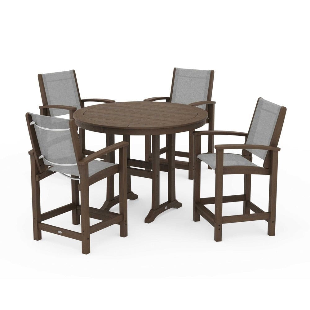 POLYWOOD® Outdoor Furniture POLYWOOD® - Coastal 5-Piece Counter Set - PWS319