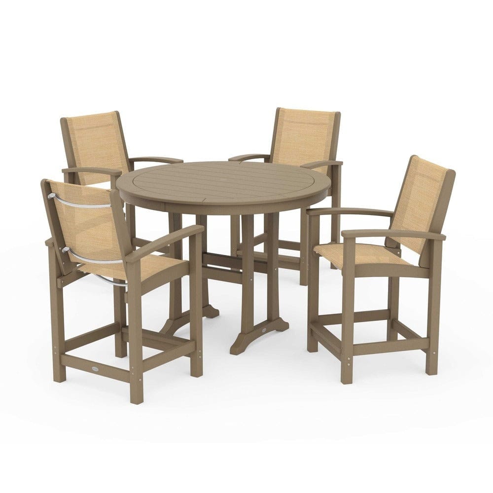 POLYWOOD® Outdoor Furniture POLYWOOD® - Coastal 5-Piece Counter Set - PWS319