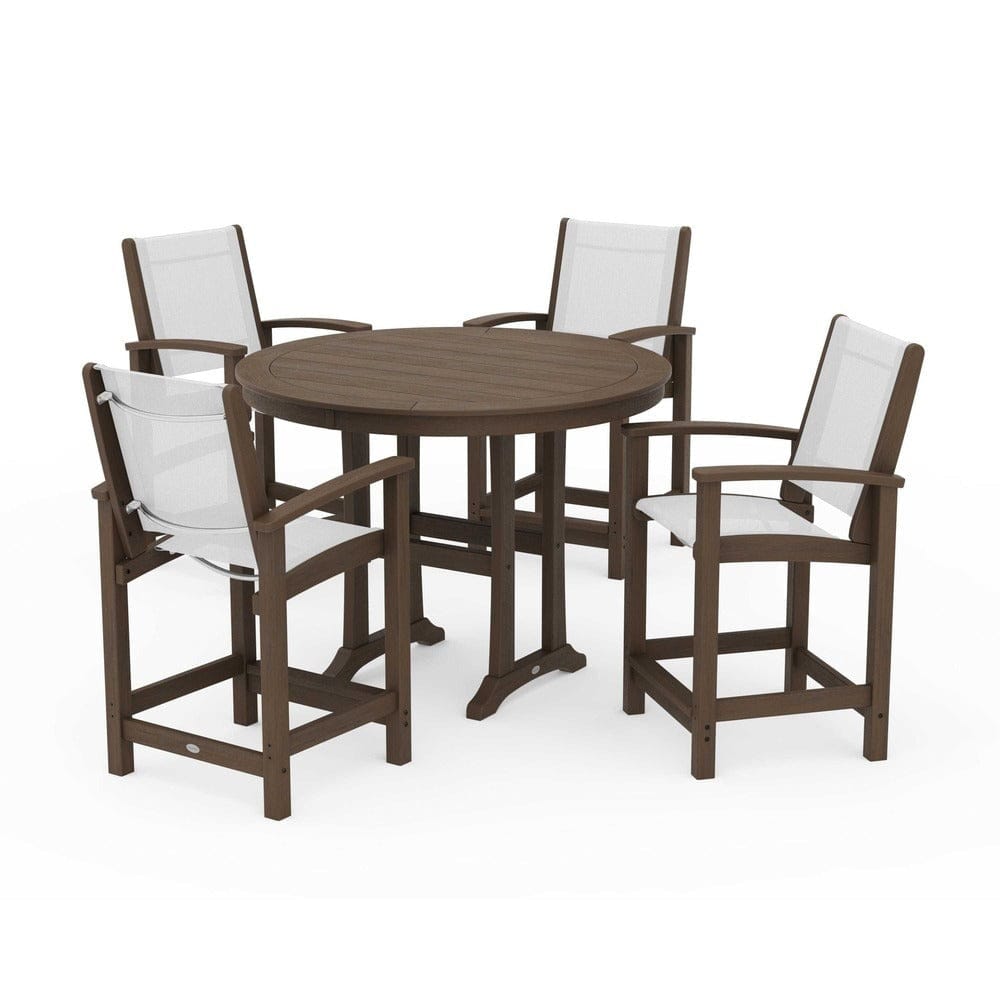 POLYWOOD® Outdoor Furniture POLYWOOD® - Coastal 5-Piece Counter Set - PWS319