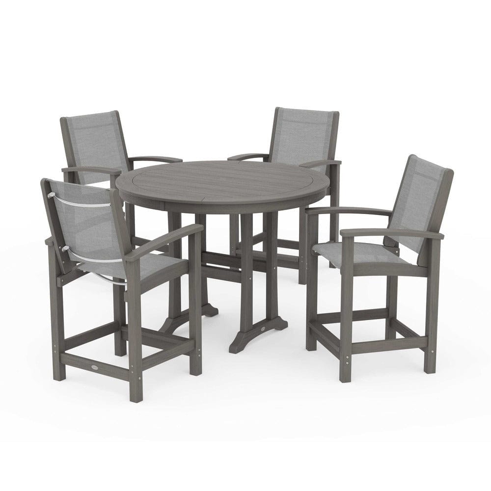 POLYWOOD® Outdoor Furniture POLYWOOD® - Coastal 5-Piece Counter Set - PWS319