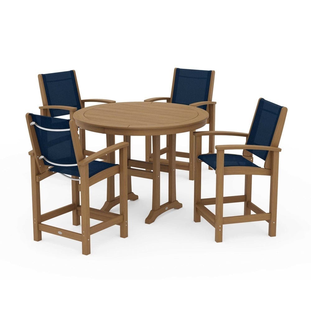 POLYWOOD® Outdoor Furniture POLYWOOD® - Coastal 5-Piece Counter Set - PWS319
