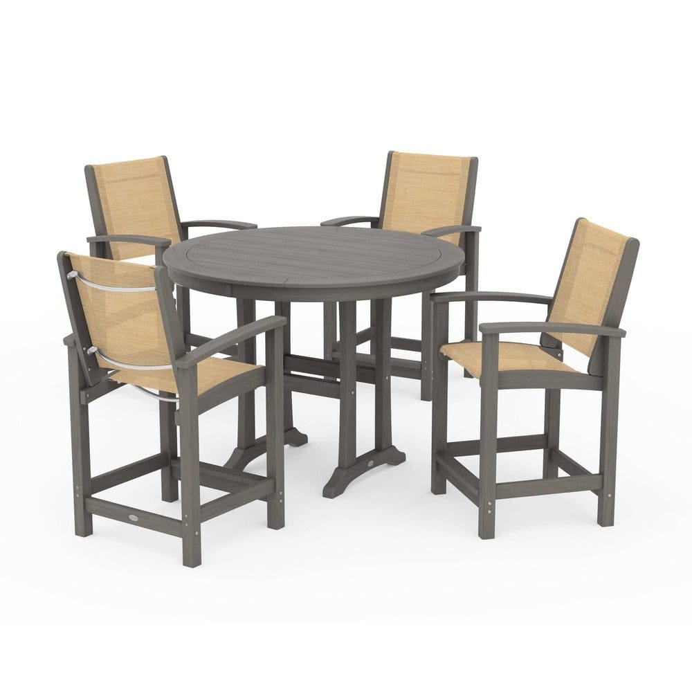 POLYWOOD® Outdoor Furniture POLYWOOD® - Coastal 5-Piece Counter Set - PWS319