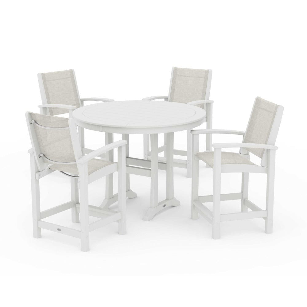 POLYWOOD® Outdoor Furniture POLYWOOD® - Coastal 5-Piece Counter Set - PWS319