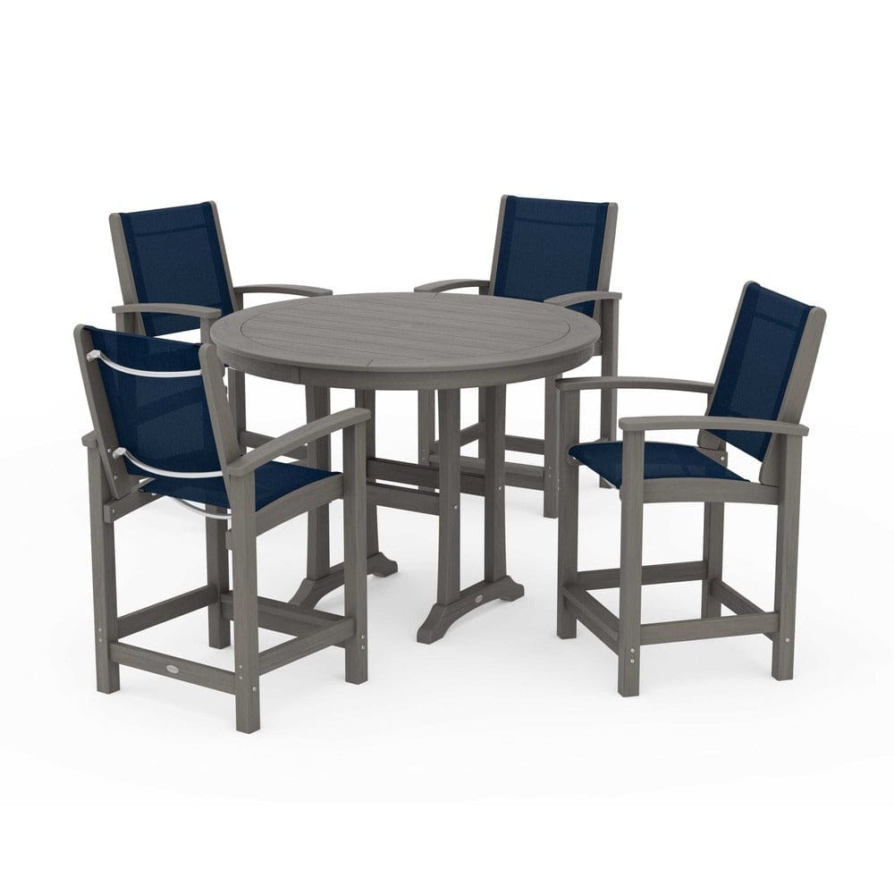 POLYWOOD® Outdoor Furniture POLYWOOD® - Coastal 5-Piece Counter Set - PWS319