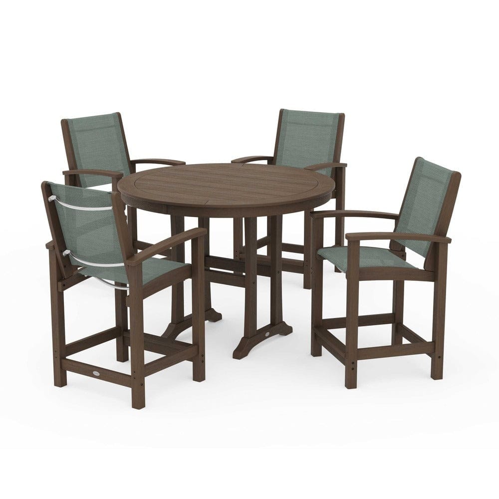 POLYWOOD® Outdoor Furniture POLYWOOD® - Coastal 5-Piece Counter Set - PWS319