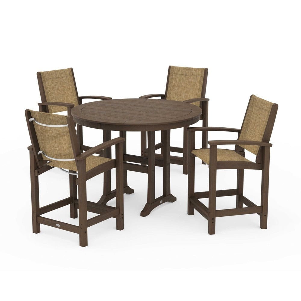 POLYWOOD® Outdoor Furniture POLYWOOD® - Coastal 5-Piece Counter Set - PWS319