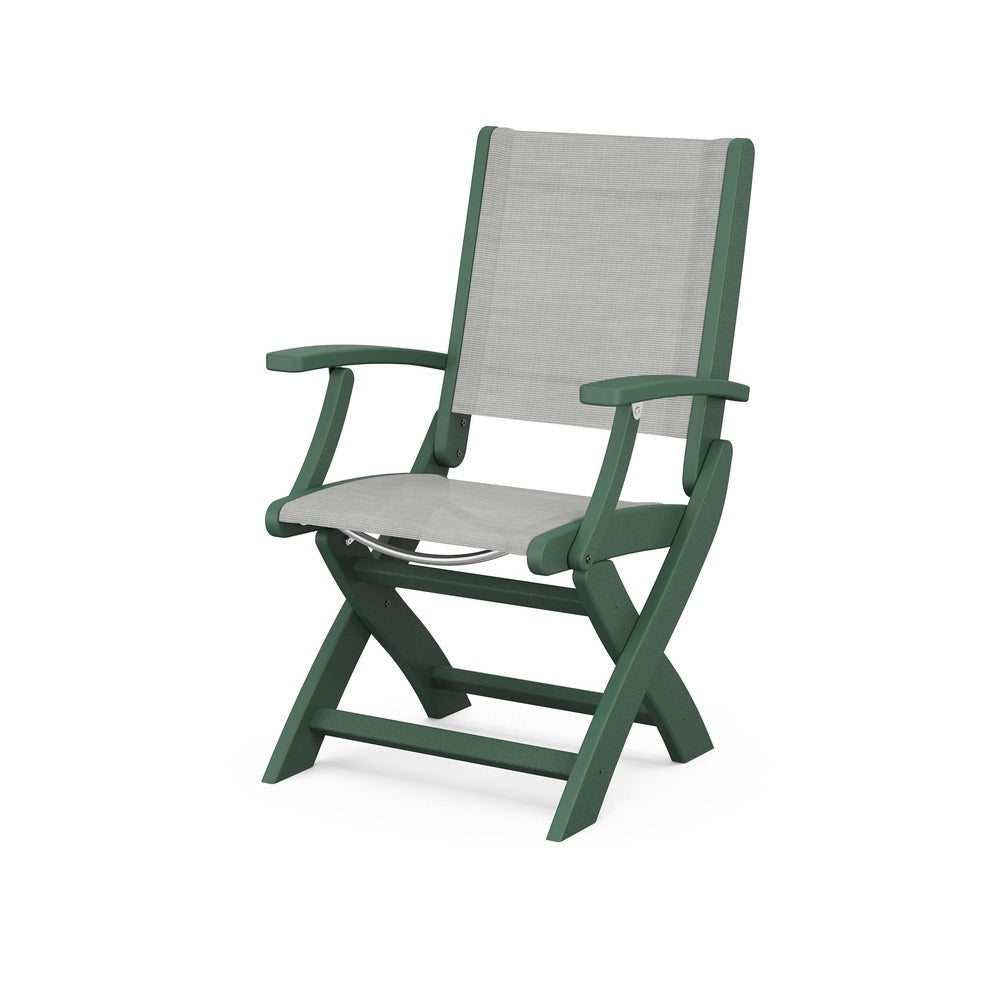 POLYWOOD® Chair Green / Metallic Sling POLYWOOD® Coastal Folding Chair - 9000
