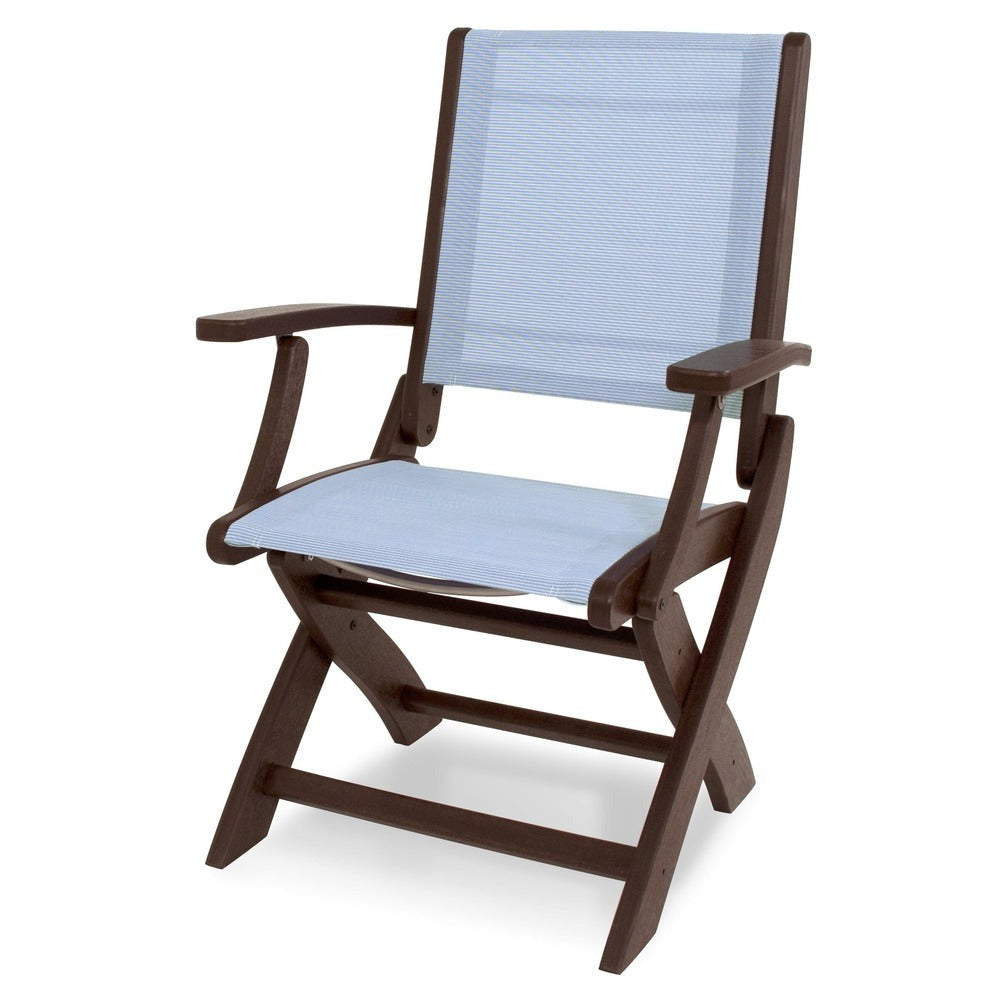 POLYWOOD® Chair Mahogany / Poolside Sling POLYWOOD® Coastal Folding Chair - 9000