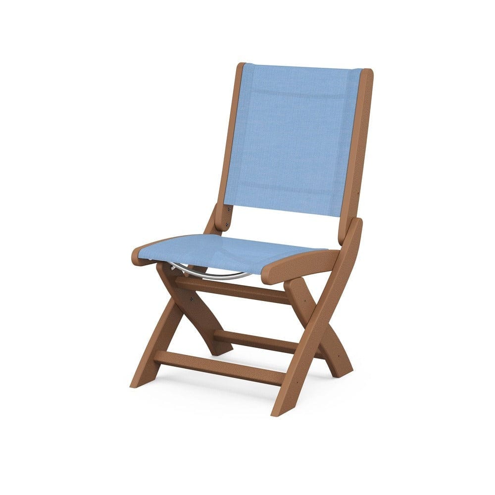 POLYWOOD® Outdoor Furniture Teak / Poolside Sling POLYWOOD® - Coastal Folding Side Chair - 9004