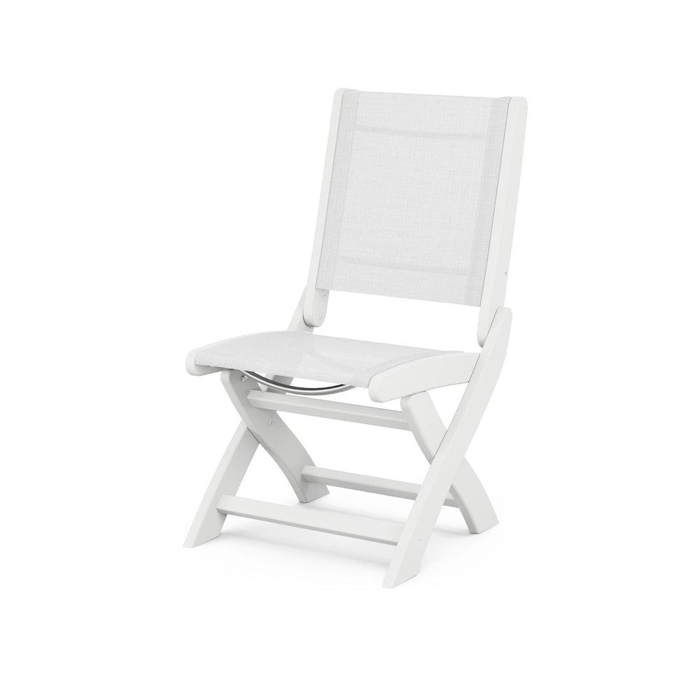 POLYWOOD® Outdoor Furniture White / White Sling POLYWOOD® - Coastal Folding Side Chair - 9004