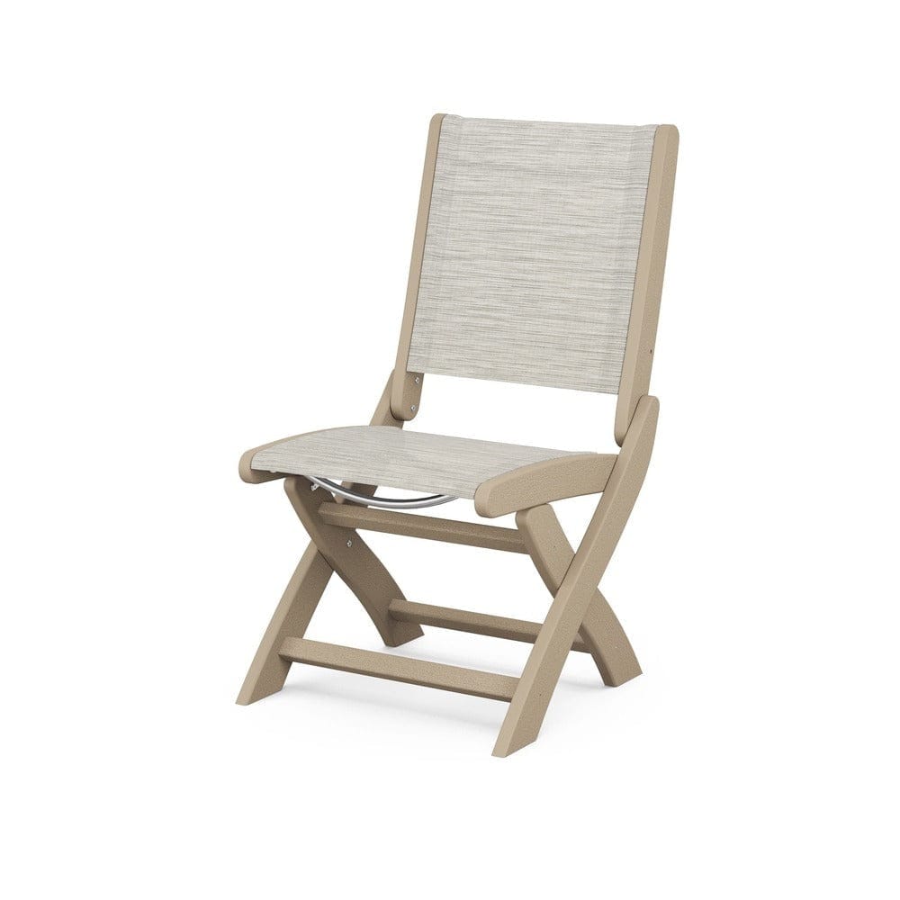 POLYWOOD® Outdoor Furniture Vintage Sahara / Birch Sling POLYWOOD® - Coastal Folding Side Chair - 9004