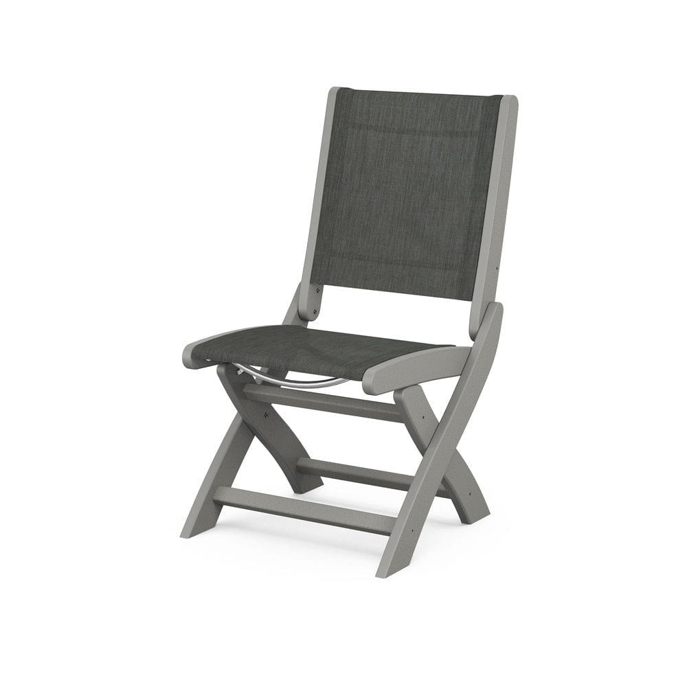 POLYWOOD® Outdoor Furniture Slate Grey / Ember Sling POLYWOOD® - Coastal Folding Side Chair - 9004