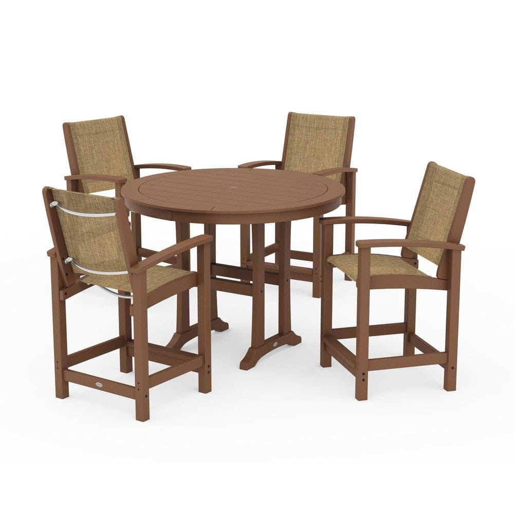 POLYWOOD® - Coastal 5-Piece Counter Set - PWS319 Outdoor Furniture POLYWOOD®