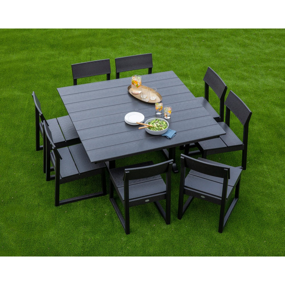 POLYWOOD® Edge 9-Piece Farmhouse Trestle Dining Set - PWS736-1 Outdoor Furniture POLYWOOD®