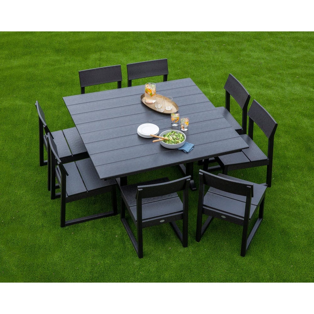 POLYWOOD® Edge 9-Piece Farmhouse Trestle Dining Set - PWS736-1 Outdoor Furniture POLYWOOD®