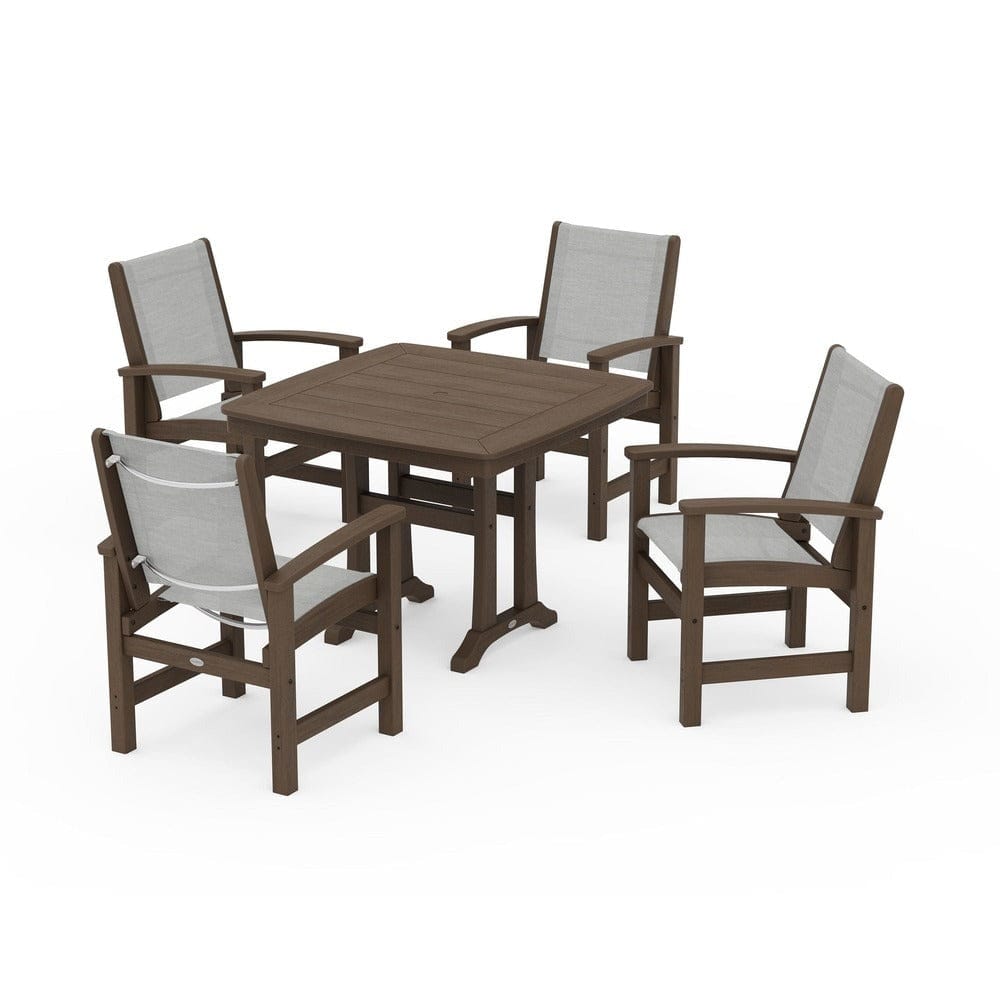 POLYWOOD® - Coastal 5-Piece Dining Set with Trestle Legs - PWS966