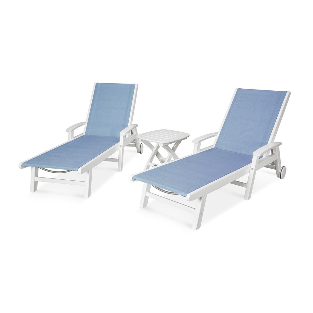 POLYWOOD® - Coastal 3-Piece Wheeled Chaise Set - PWS423