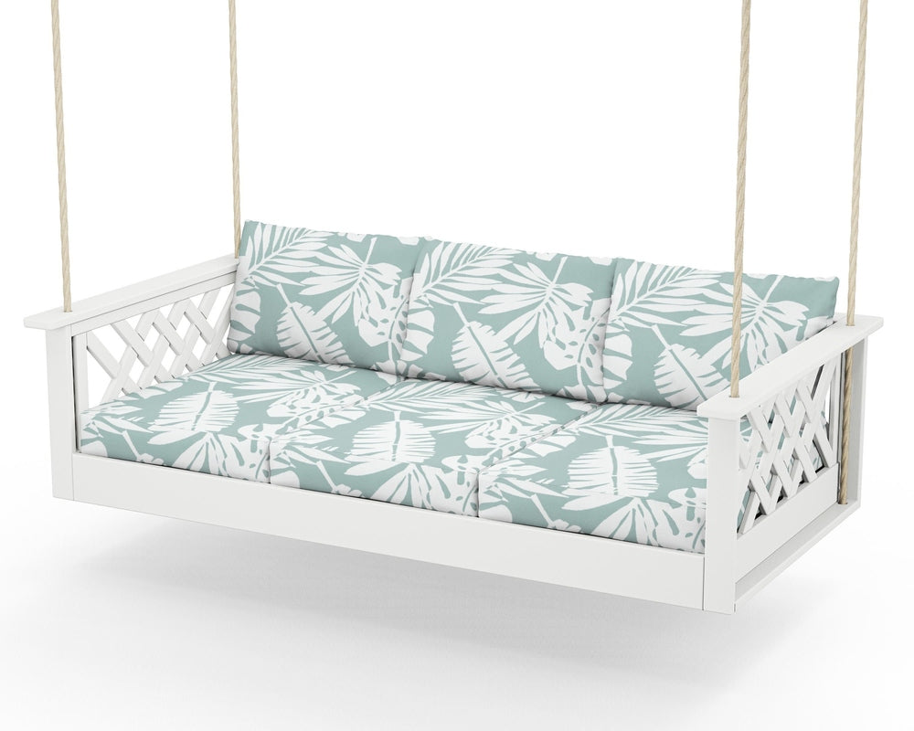 Wovendale Daybed Swing - White / Leaf Glacier Spa