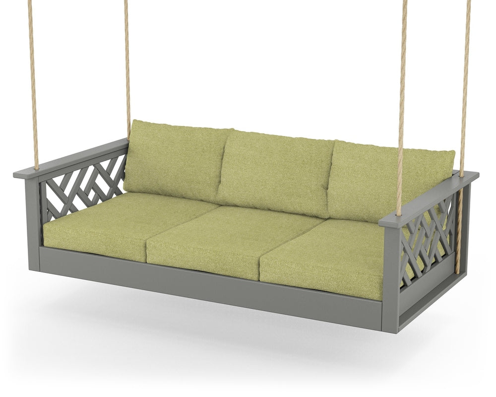 Chippendale Daybed Swing - Slate Grey / Chartreuse Boucle