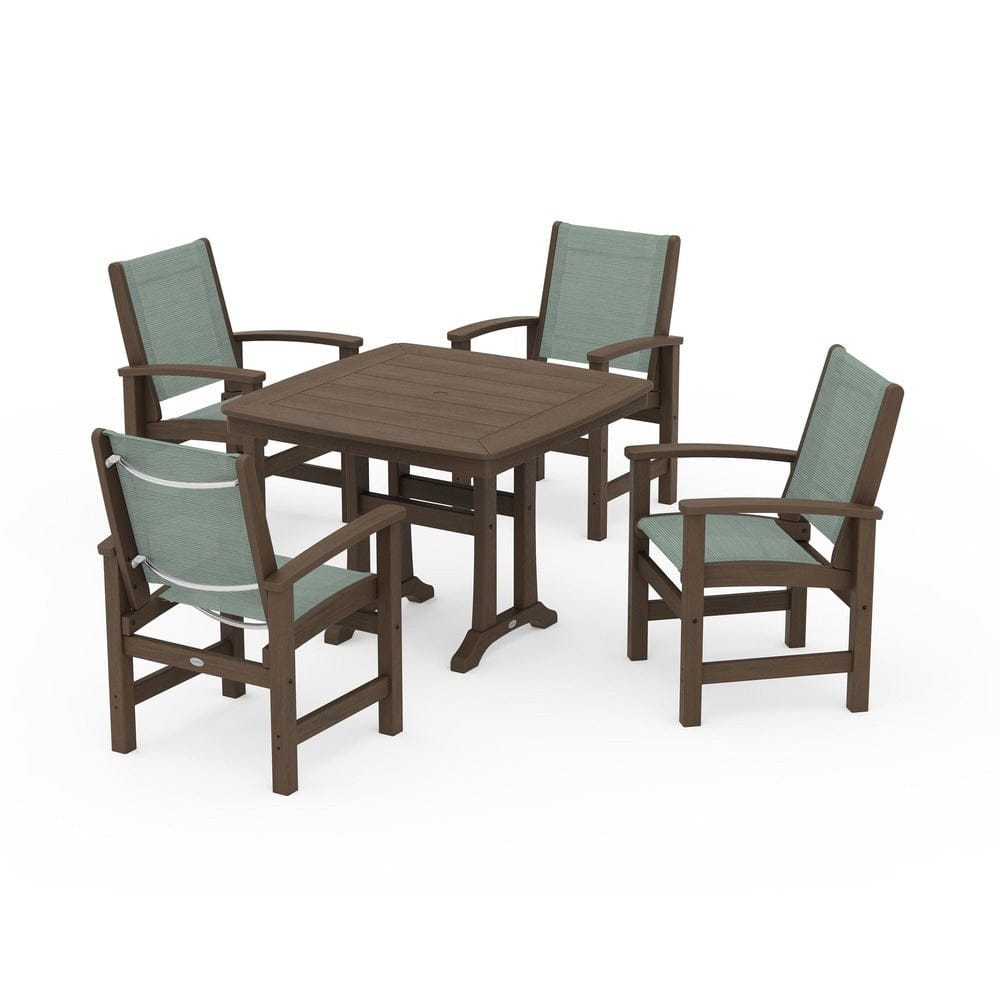 POLYWOOD® - Coastal 5-Piece Dining Set with Trestle Legs - PWS966