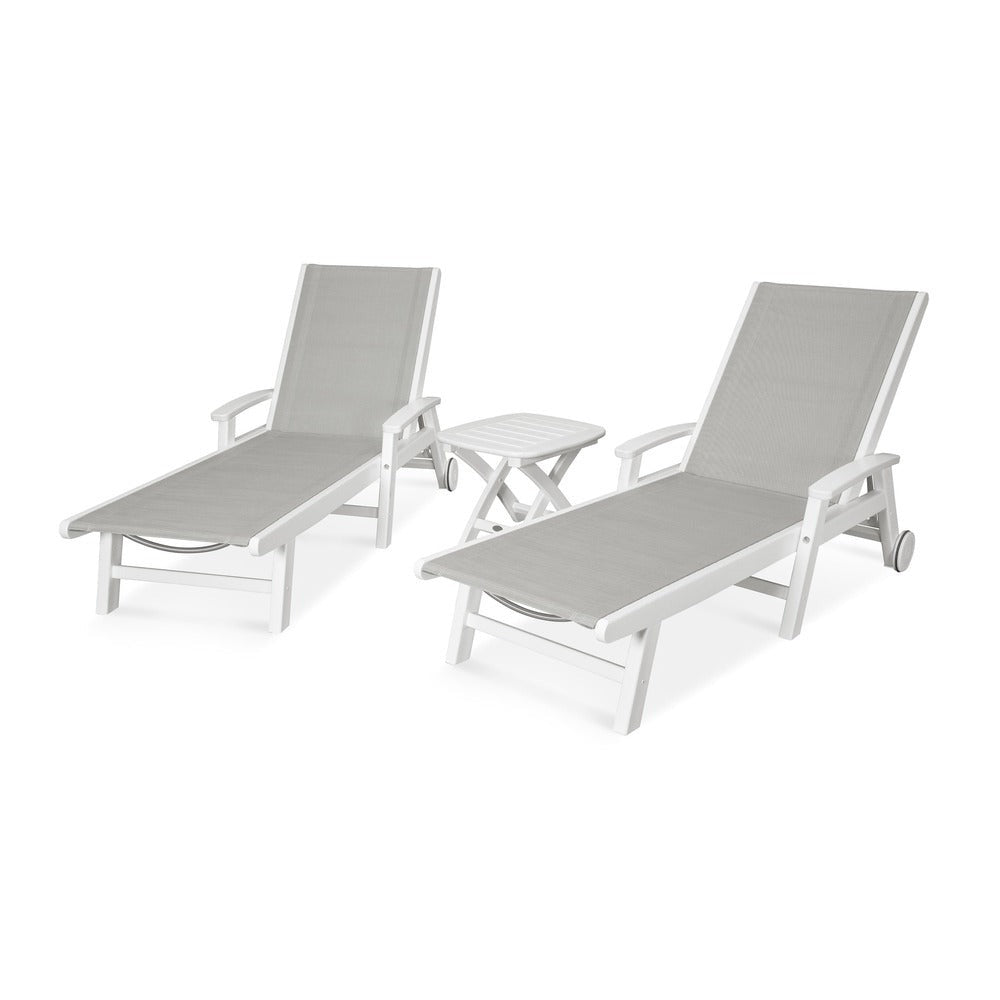 POLYWOOD® - Coastal 3-Piece Wheeled Chaise Set - PWS423