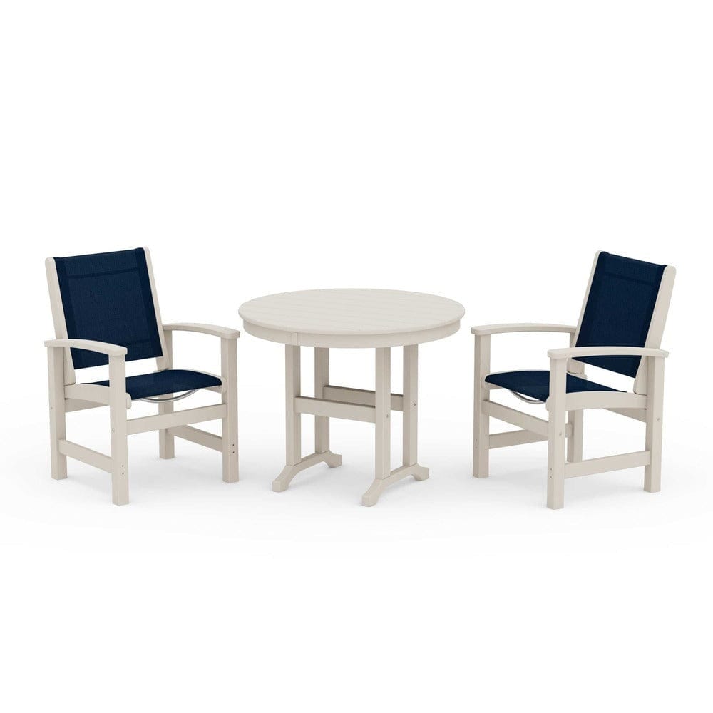 POLYWOOD® - Coastal 3-Piece Round Dining Set - PWS1327 Outdoor Furniture POLYWOOD®