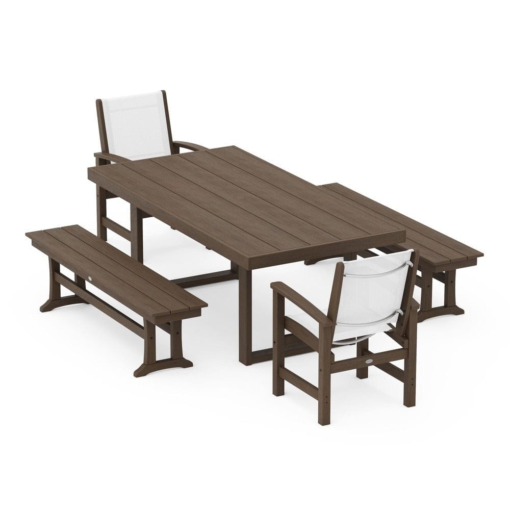 POLYWOOD® - Coastal 5-Piece Dining Set with Trestle Legs - PWS870