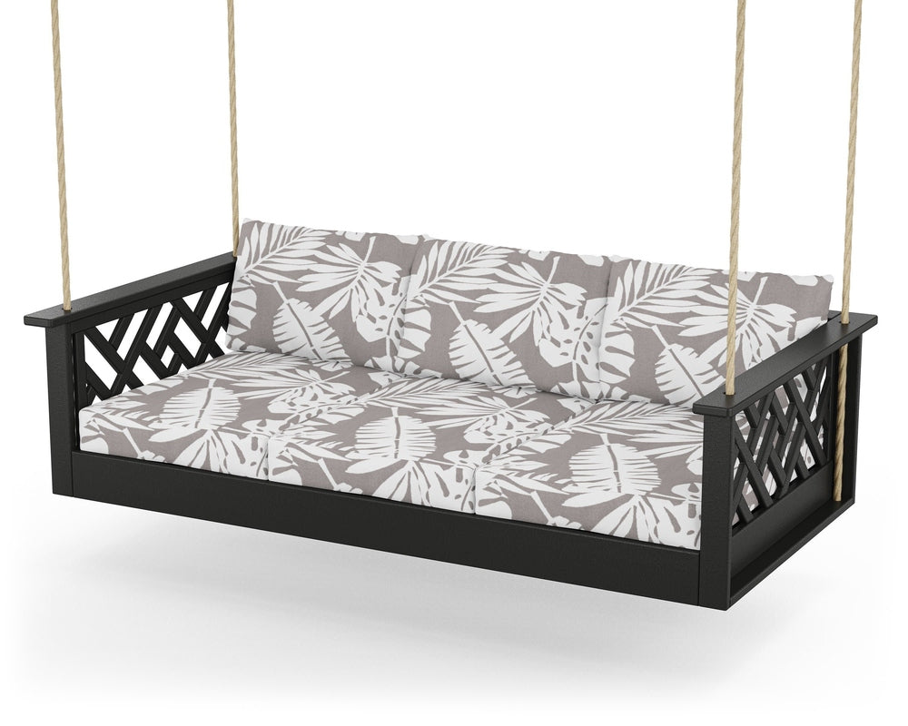 Chippendale Daybed Swing - Black / Leaf Grey Mist
