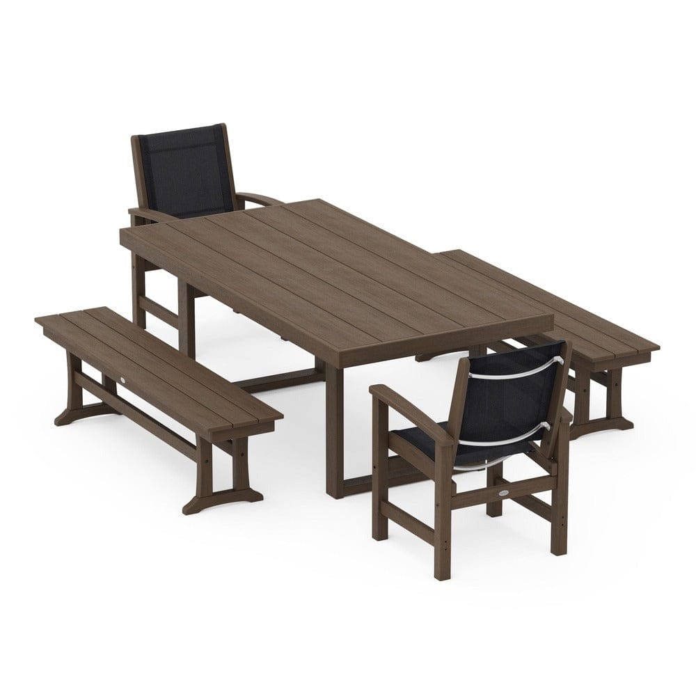 POLYWOOD® - Coastal 5-Piece Dining Set with Trestle Legs - PWS870