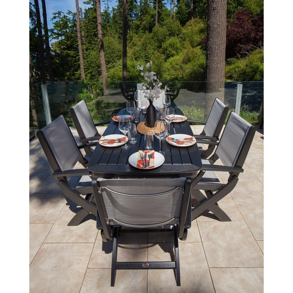 POLYWOOD® - Coastal Folding Arm Chair 7-Piece Dining Set - PWS154 Outdoor Furniture POLYWOOD®