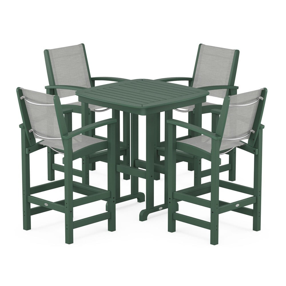 POLYWOOD® Coastal 5-Piece Bar Set - PWS210-1 Outdoor Furniture POLYWOOD®