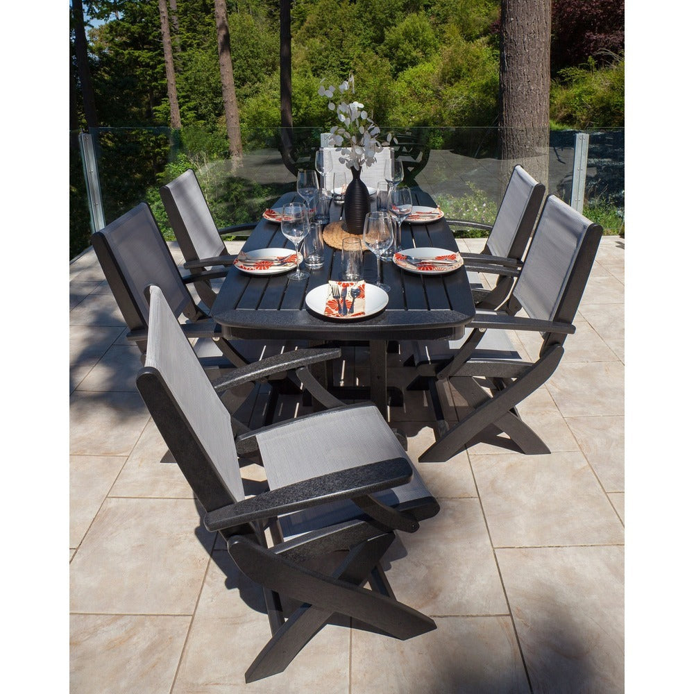 POLYWOOD® - Coastal Folding Arm Chair 7-Piece Dining Set - PWS154 Outdoor Furniture POLYWOOD®