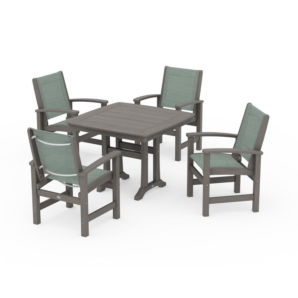 POLYWOOD® - Coastal 5-Piece Dining Set with Trestle Legs - PWS966