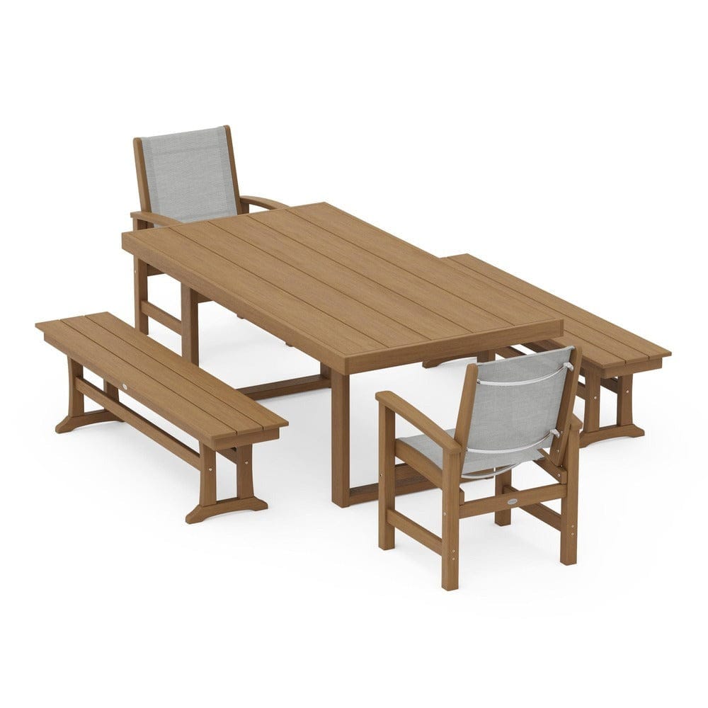POLYWOOD® - Coastal 5-Piece Dining Set with Trestle Legs - PWS870