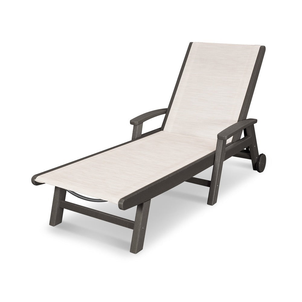 POLYWOOD® - Coastal Chaise with Wheels - SW2290 Outdoor Furniture POLYWOOD®