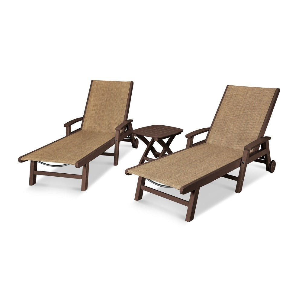 POLYWOOD® - Coastal 3-Piece Wheeled Chaise Set - PWS423