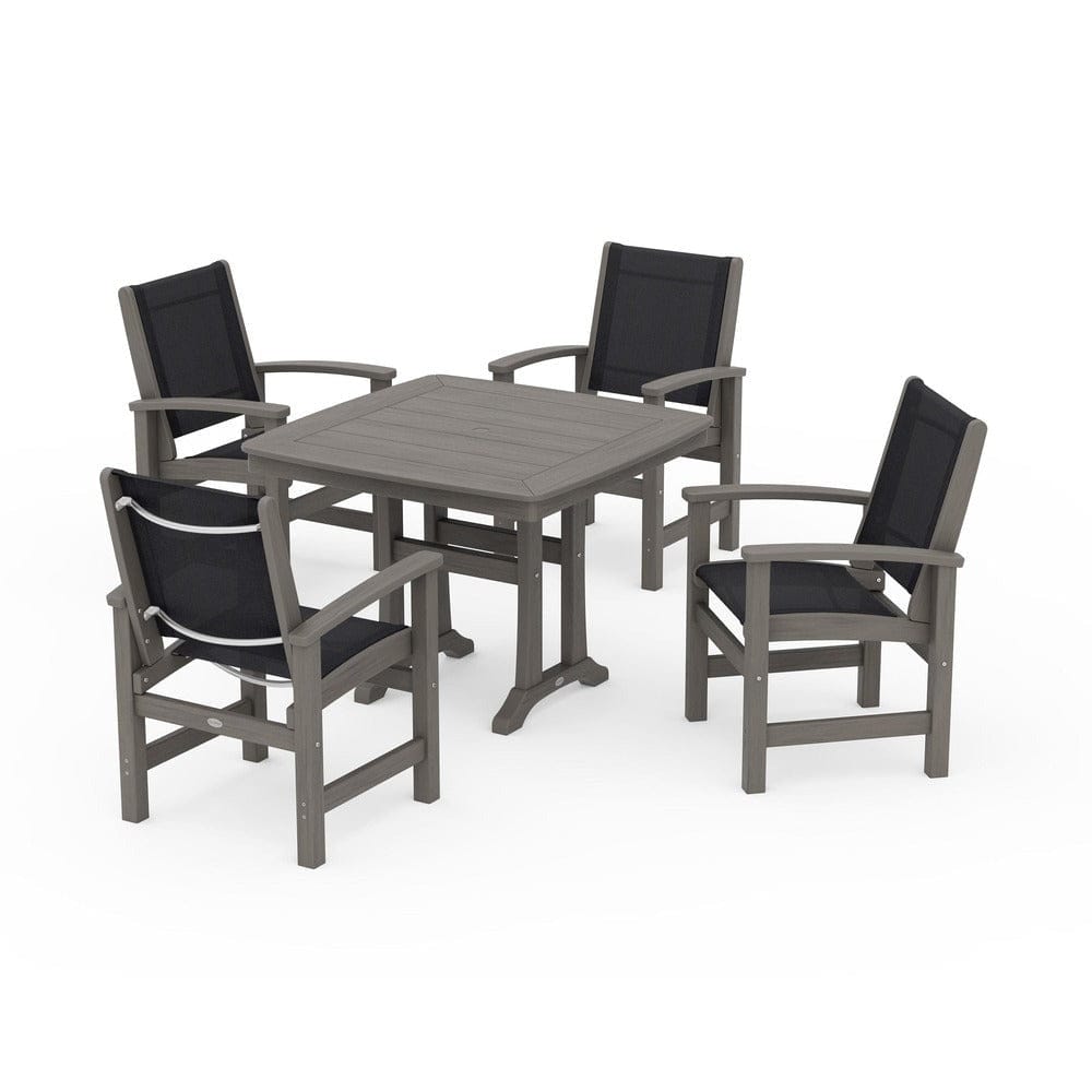 POLYWOOD® - Coastal 5-Piece Dining Set with Trestle Legs - PWS966