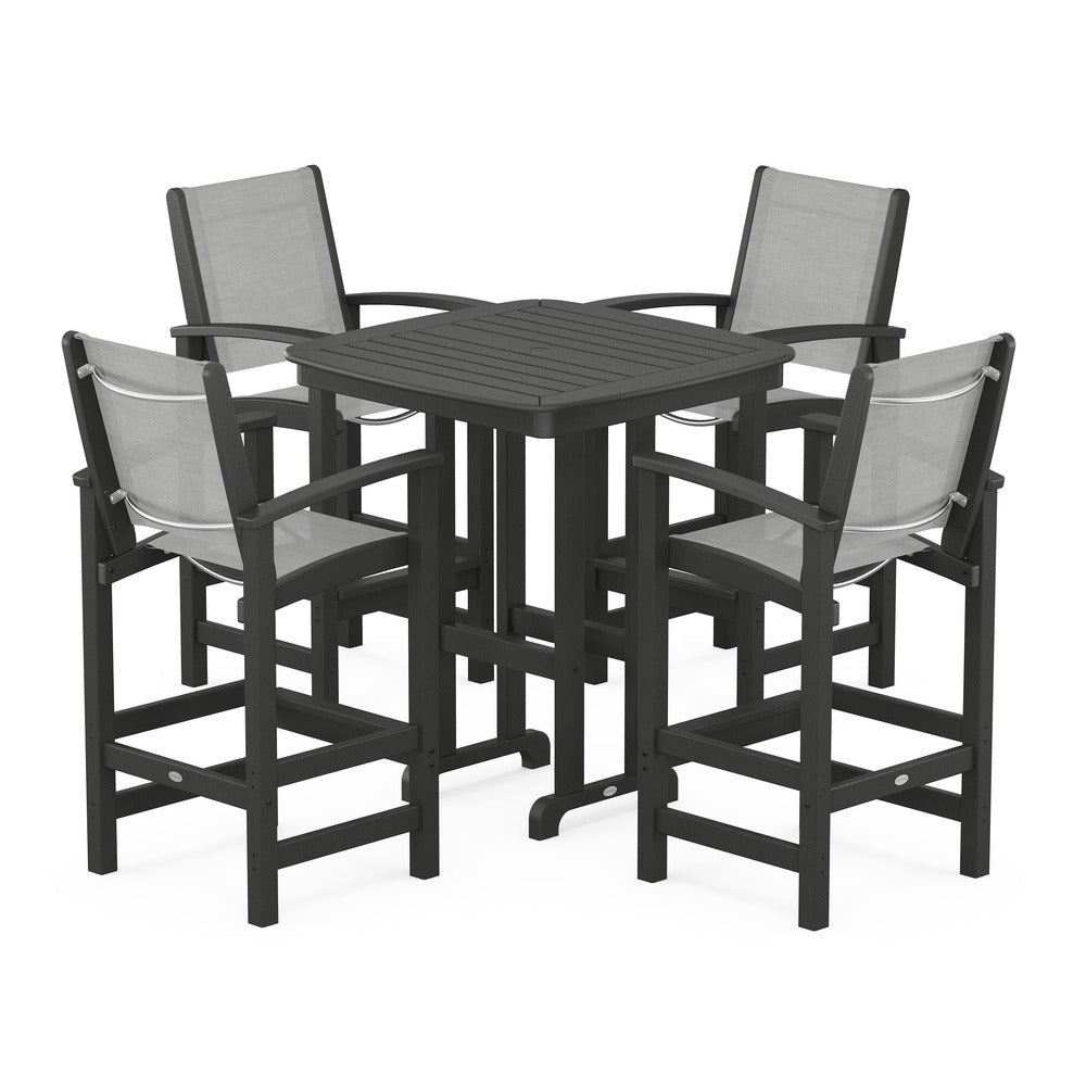POLYWOOD® Coastal 5-Piece Bar Set - PWS210-1 Outdoor Furniture POLYWOOD®