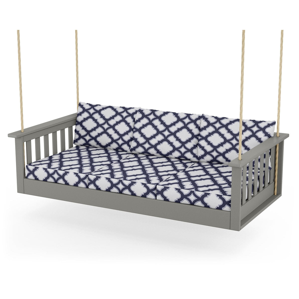 Vineyard Daybed Swing - Slate Grey / Trellis Navy