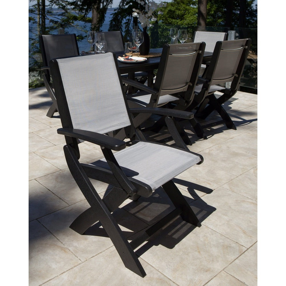 POLYWOOD® - Coastal Folding Arm Chair 7-Piece Dining Set - PWS154 Outdoor Furniture POLYWOOD®