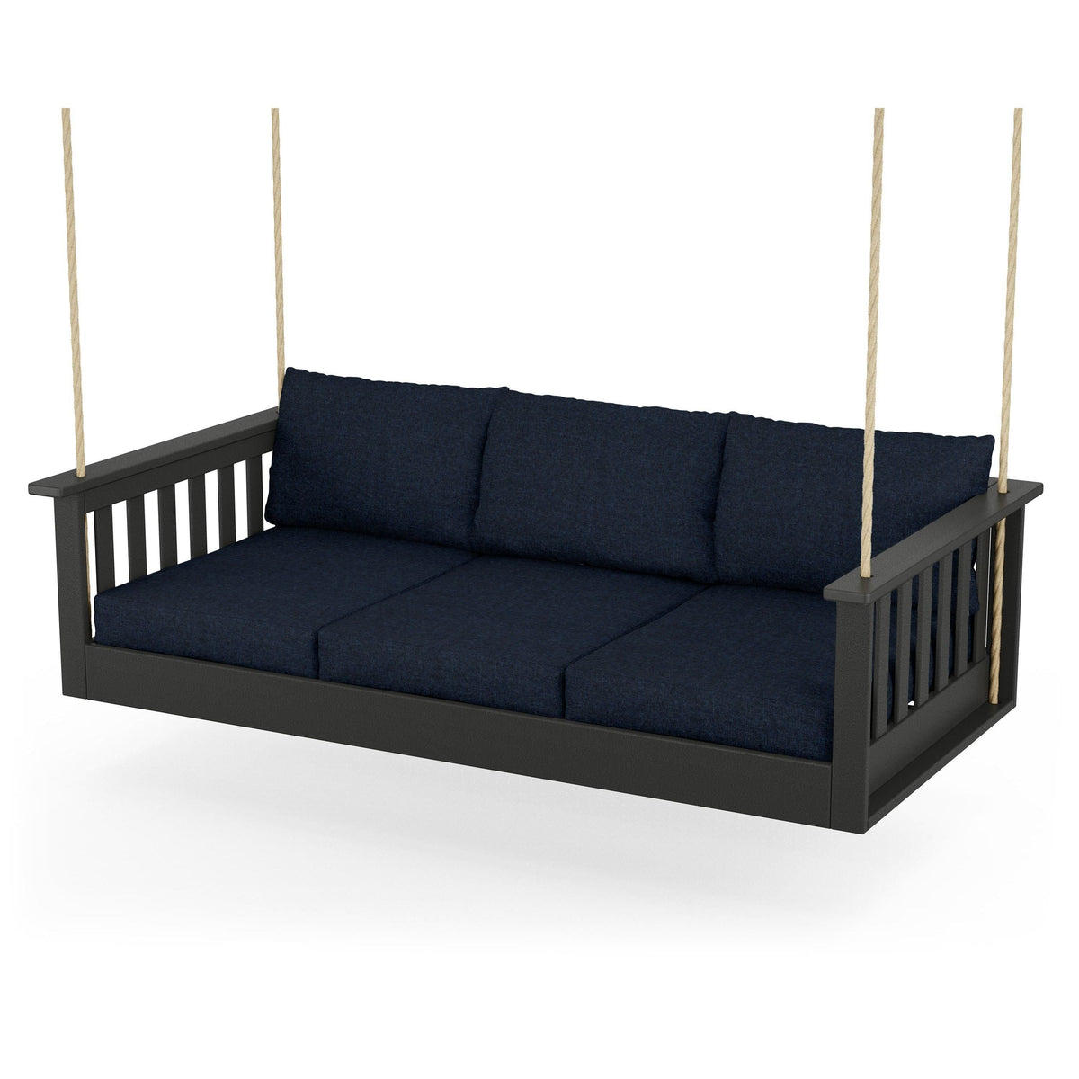 Vineyard Daybed Swing - Black / Marine Indigo