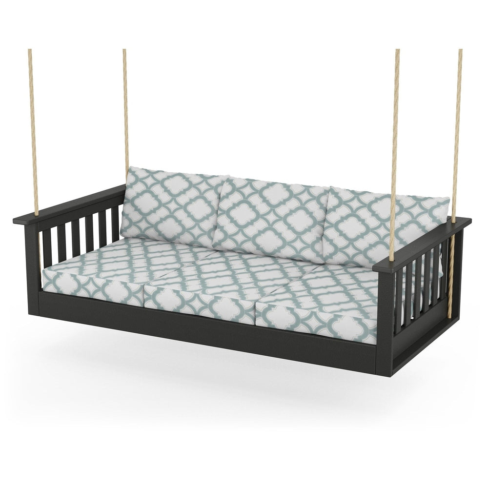 Vineyard Daybed Swing - Black / Trellis Glacier Spa