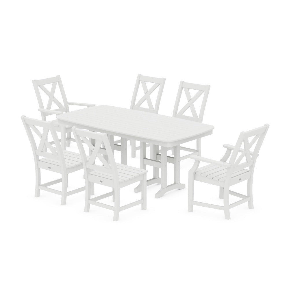 POLYWOOD® Braxton 7-Piece Dining Set - White PWS1258-1-WH