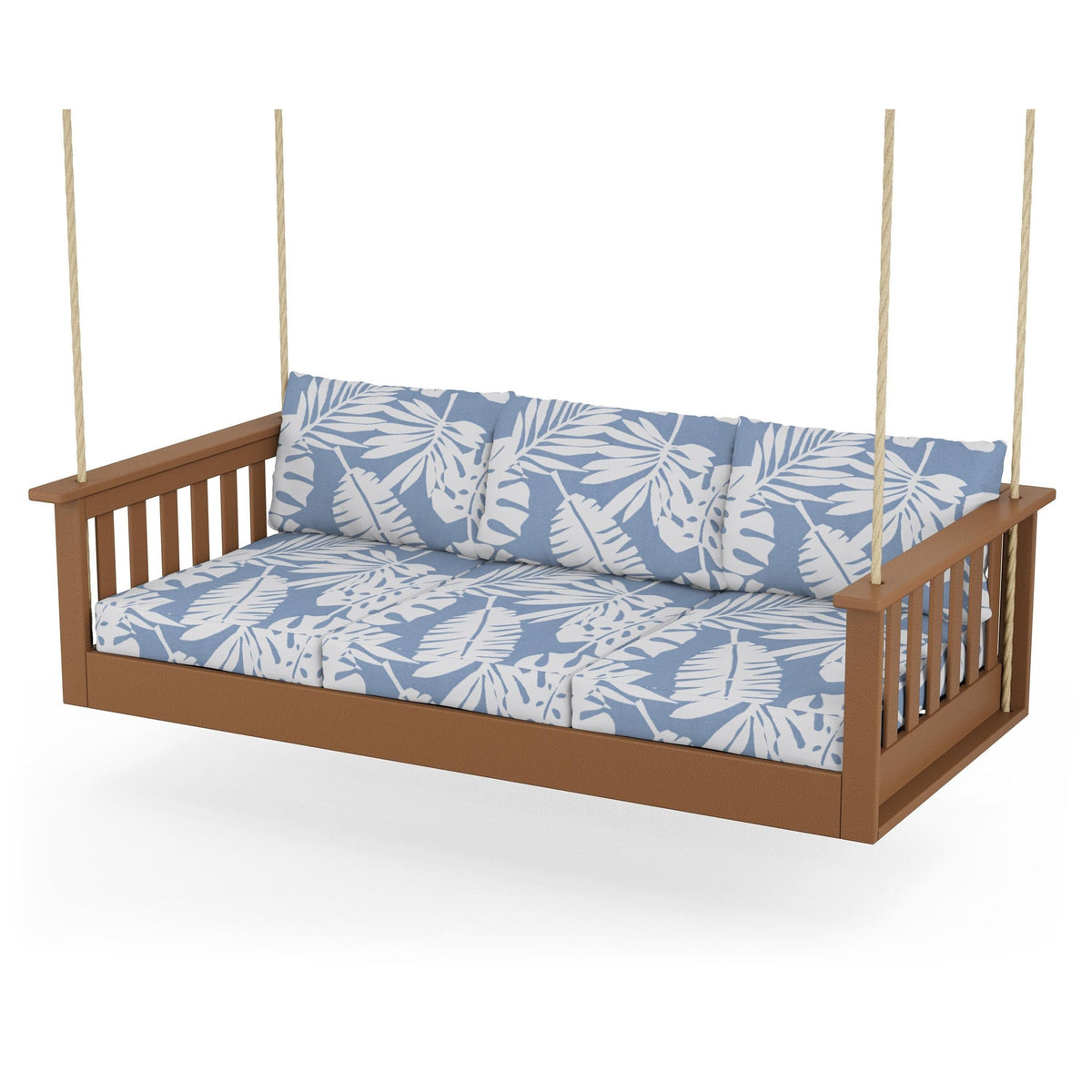 Vineyard Daybed Swing - Teak / Leaf Sky Blue